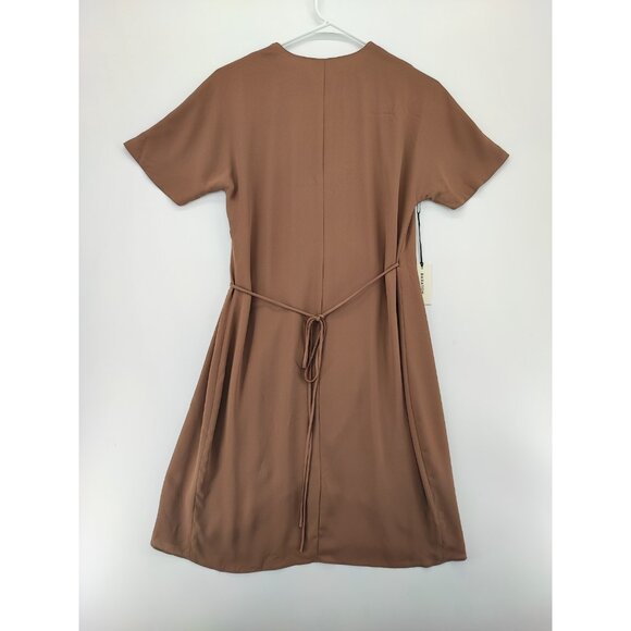 Babaton Brown 100% Polyester Wrap Dress Size XXS - Picture 2 of 10